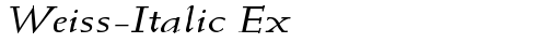 Weiss-Italic Ex Regular truetype font