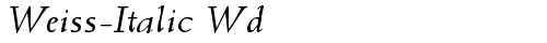 Weiss-Italic Wd Regular truetype шрифт