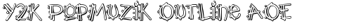 Y2K PopMuzik Outline AOE Regular free truetype font