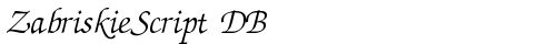 ZabriskieScript DB RegularItalic truetype шрифт