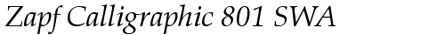 Zapf Calligraphic 801 SWA Italic truetype fuente gratuito