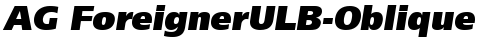 AG ForeignerULB-Oblique Medium TrueType-Schriftart