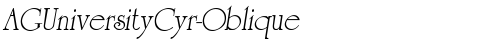 AGUniversityCyr-Oblique Medium Truetype-Schriftart kostenlos
