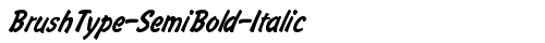 BrushType-SemiBold-Italic Regular truetype font