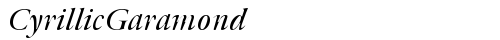CyrillicGaramond Italic Truetype-Schriftart kostenlos
