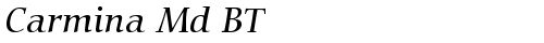 Carmina Md BT Medium Italic truetype font