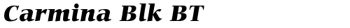 Carmina Blk BT Black Italic truetype font