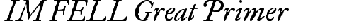 IM FELL Great Primer Italic truetype font