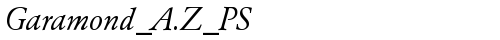 Garamond_A.Z_PS Normal-Italic truetype font