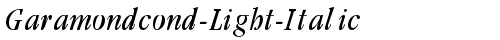 Garamondcond-Light-Italic Regular truetype font