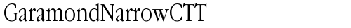 GaramondNarrowCTT Regular free truetype font