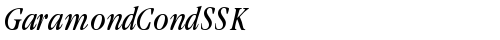 GaramondCondSSK Italic truetype шрифт бесплатно