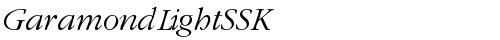 GaramondLightSSK Italic free truetype font