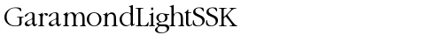 GaramondLightSSK Regular truetype шрифт