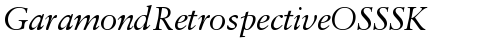 GaramondRetrospectiveOSSSK Italic free truetype font