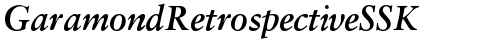 GaramondRetrospectiveSSK BoldItalic font TrueType