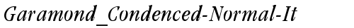 Garamond_Condenced-Normal-It Regular font TrueType
