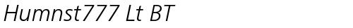Humnst777 Lt BT Light Italic font TrueType
