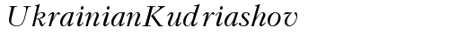 UkrainianKudriashov Italic font TrueType