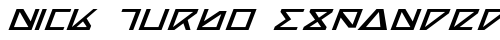 Nick Turbo Expanded Italic Expanded Italic Truetype-Schriftart kostenlos