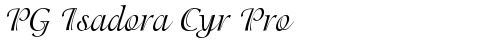PG Isadora Cyr Pro Regular truetype font