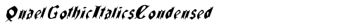 QuaelGothicItalicsCondensed Regular truetype шрифт