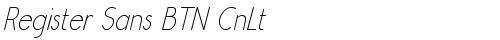Register Sans BTN CnLt Oblique free truetype font