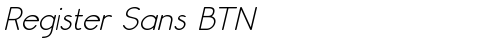 Register Sans BTN Oblique truetype шрифт