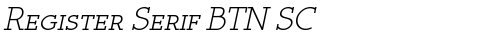 Register Serif BTN SC Oblique free truetype font