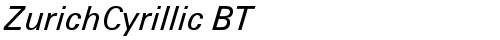 ZurichCyrillic BT Italic truetype шрифт