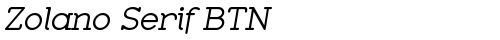 Zolano Serif BTN Oblique truetype font