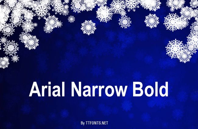 Arial Narrow Bold example