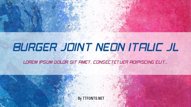 Burger Joint Neon Italic JL example