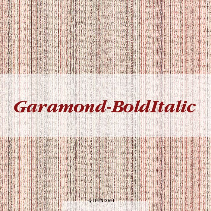 Garamond-BoldItalic example