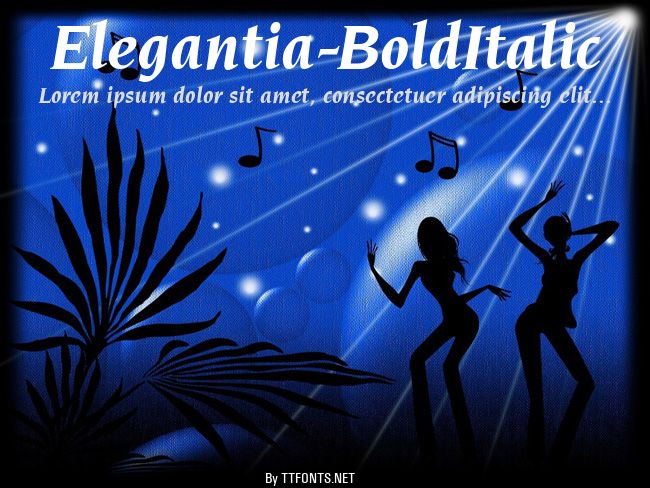 Elegantia-BoldItalic example