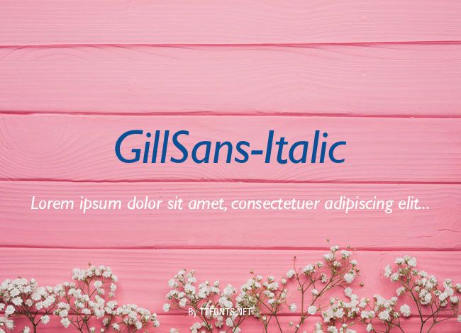 GillSans-Italic example