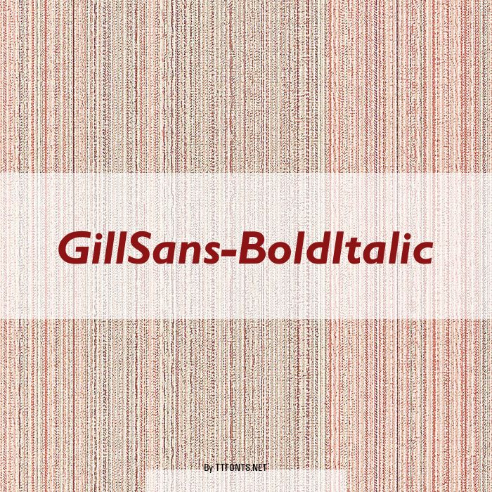 GillSans-BoldItalic example