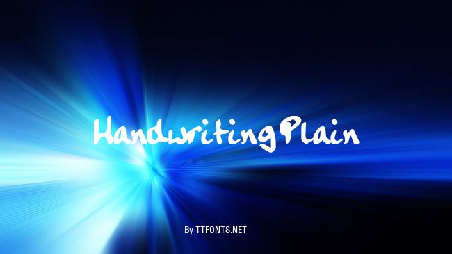 HandwritingPlain example