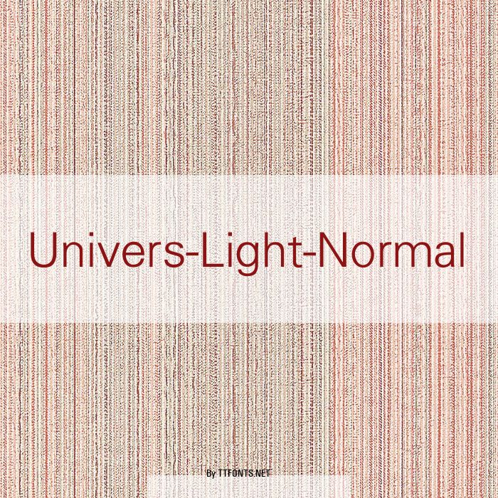 Univers-Light-Normal example
