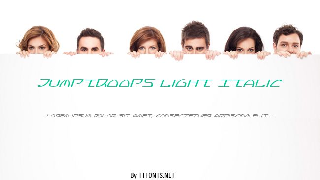 Jumptroops Light Italic example
