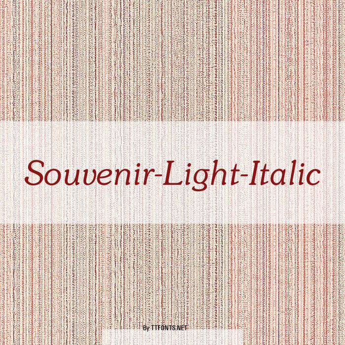 Souvenir-Light-Italic example