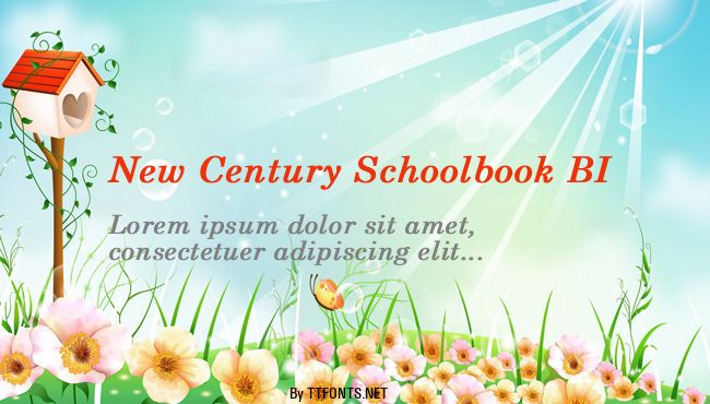 New Century Schoolbook BI example