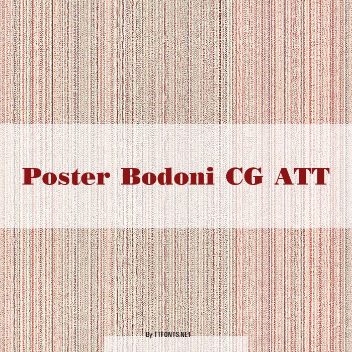 Poster Bodoni CG ATT example