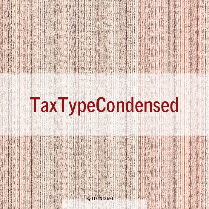 TaxTypeCondensed example