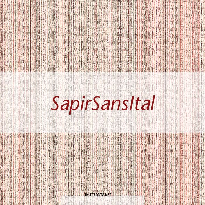 SapirSansItal example