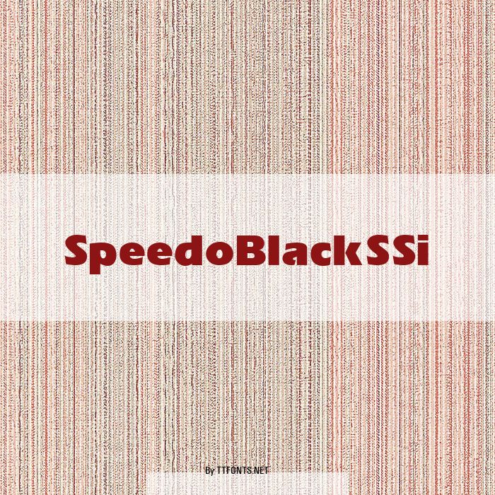Speedo Black SSi example