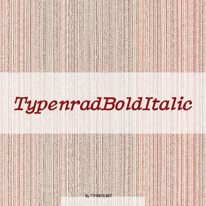 TypenradBoldItalic example