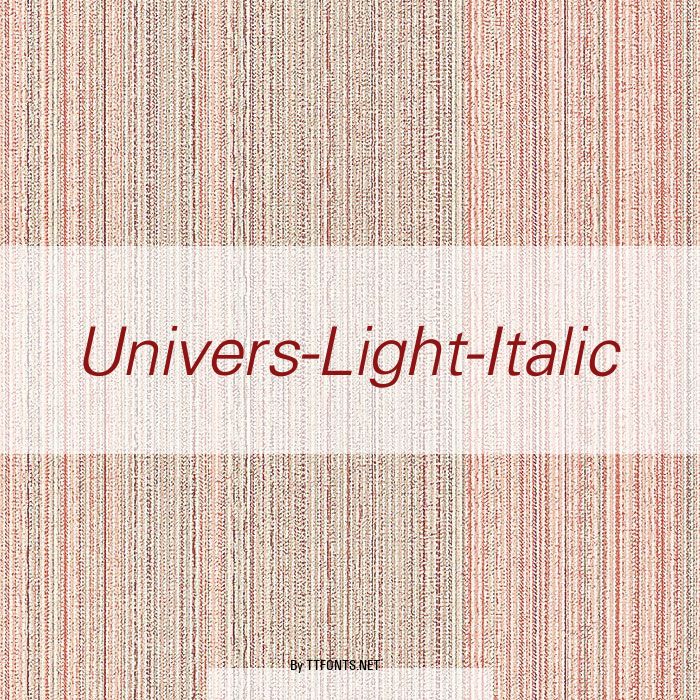 Univers-Light-Italic example