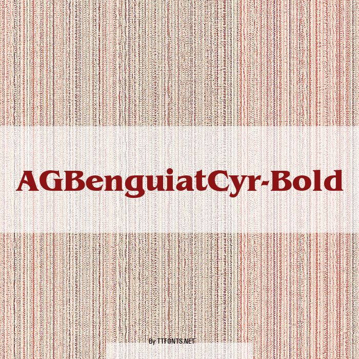 AGBenguiatCyr-Bold example