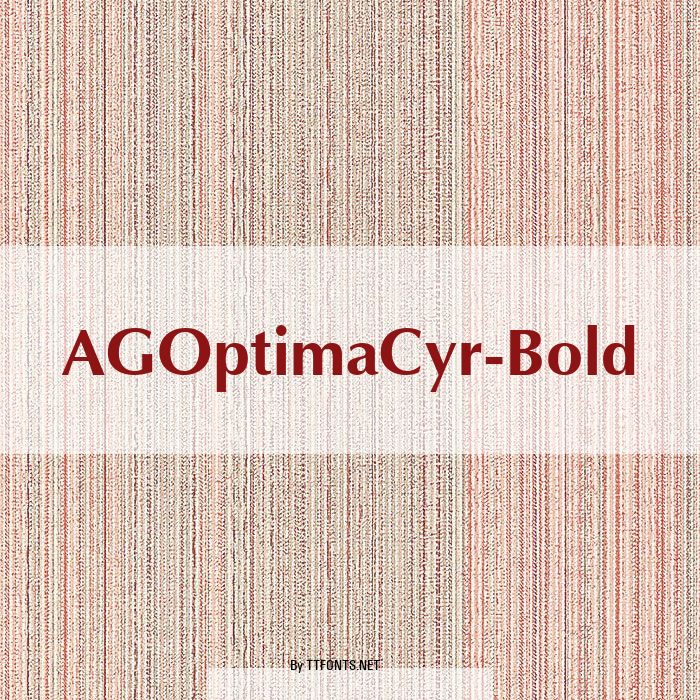 AGOptimaCyr-Bold example